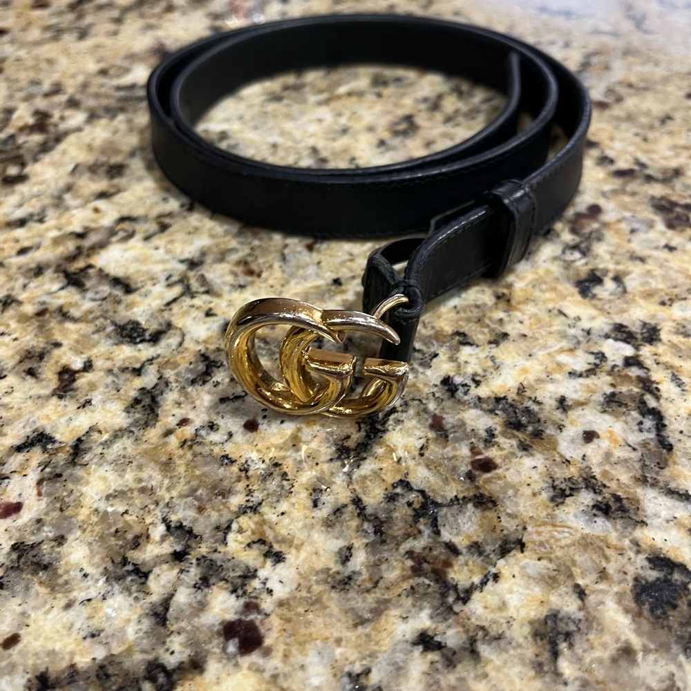 Gucci Marmont GG  Black Leather Belt